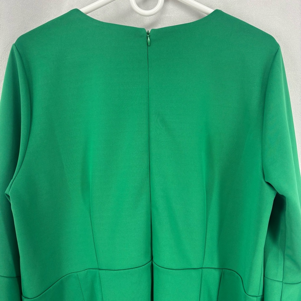 Eloquii Ultramarine Green Flare Sleeve Scuba Dress size 18 Plus Size Knee Length - Picture 7 of 12